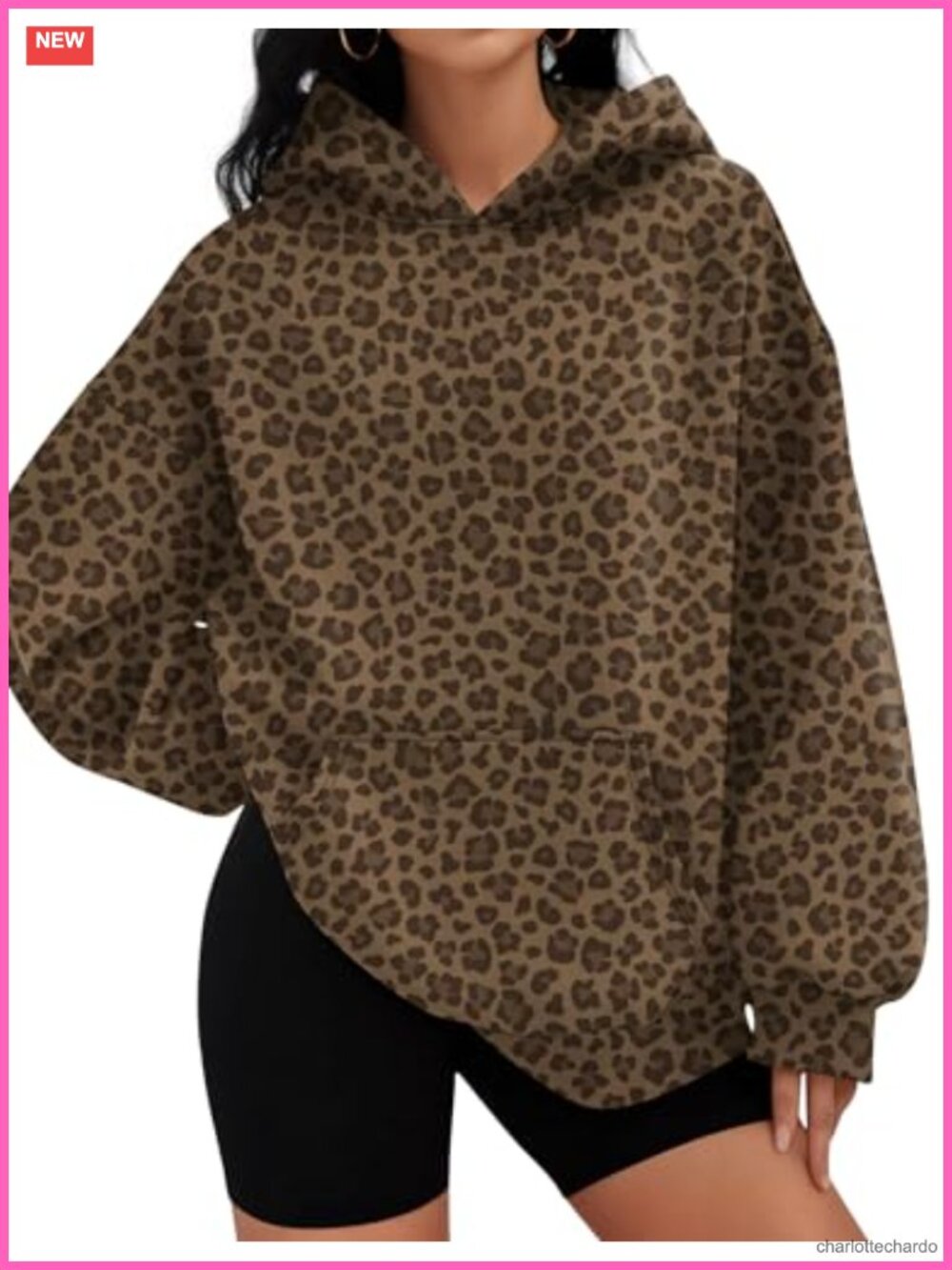 Oversized Hoodie Fleece-Lined Pullover Sweatshirt with Pocket
